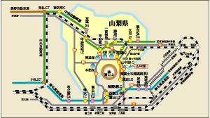 山梨県周辺交通地図