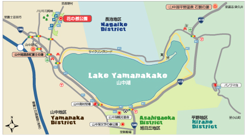 山中湖周辺の地図